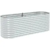 vidaXL Plantenbak verhoogd 240x80x81 cm gegalvaniseerd staal zilver