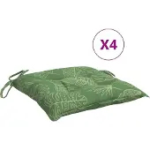 vidaXL Stoelkussens 4 st bladpatroon 40x40x7 cm stof