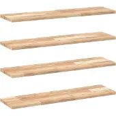 vidaXL Wandschappen 4 st zwevend 100x20x2 cm onbehandeld acaciahout