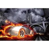 Dimex Fotobehang - Car in Flames 375x250cm - Vliesbehang