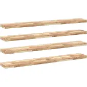 vidaXL Wandschappen 4 st zwevend 120x20x4 cm onbehandeld acaciahout