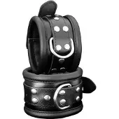Kiotos leather Leren enkelboeien 6.5 cm breed gevoerd - zwart