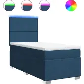 vidaXL Boxspringbed met matras, blauw, 100x200 cm, met stoffen bekleding