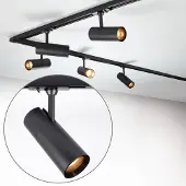 LumenXL Modern 1-fase railsysteem 3 meter met Liam spots - zwart