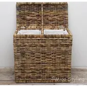 Migo Styling Wasmand-Duo-Naturel-Brown-67x35xH65-Riet-Rotan-Rechthoek
