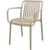 Van der Garde Tuinmeubelen Stripe stapelbare tuinstoel - Taupe