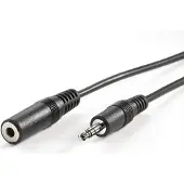 Roline audio verleng kabel 3,5mm M/F, zwart, 2 m