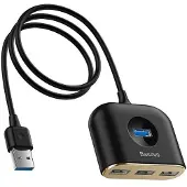 Baseus USB Splitter / USB Hub Adapter 1 meter | 4-poort | Zwart