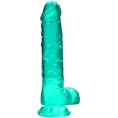 Realrock Real Rock - Realistische Dildo met Ballen 21 cm - Turquoise