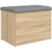 vidaXL Opbergbank Sonoma Eiken 62x42x45 cm Bewerkt Hout