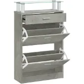 vidaXL Schoenenkast 63x24x104 cm bewerkt hout betongrijs