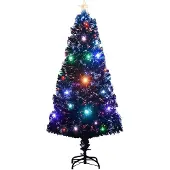vidaXL Voorverlichte kerstboom met standaard en LED 120 cm glasvezel