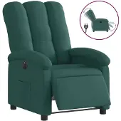vidaXL Fauteuil verstelbaar elektrisch stof donkergroen