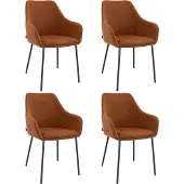 Kick Collection Set van 4 eetkamerstoel Guus - terra