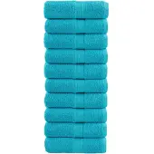 vidaXL Premium washandjes SOLUND 10 stuks turquoise 30x30 cm 600 g/m2
