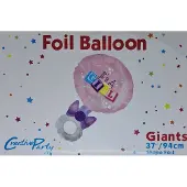Creative Party super shape folieballon rammelaar roze 94cm groot