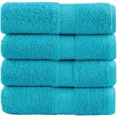 vidaXL Premium washandjes SOLUND 4 stuks turquoise 30x30 cm 600 g/m2