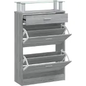 vidaXL Schoenenkast 63x24x104 cm bewerkt hout grijs sonoma eikenkleur