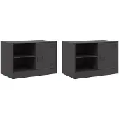 vidaXL Tv-meubelen 2 st 67x39x44 cm staal zwart