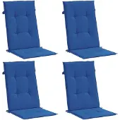 vidaXL Tuinstoelkussens 4 st hoge rug 120x50x3 cm stof koningsblauw