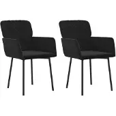 vidaXL Eetkamerstoelen 2 st fluweel zwart