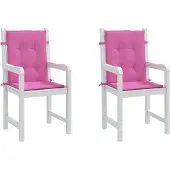 vidaXL Stoelkussens 2 st lage rug stof roze