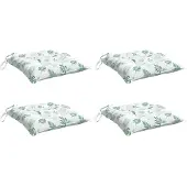vidaXL Stoelkussens 4 st 50x50x7 cm stof bladpatroon