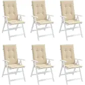vidaXL Tuinstoelkussens hoge 6 st hoge rug 120x50x3 cm stof beige