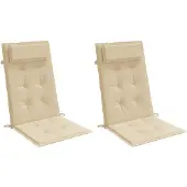 vidaXL Stoelkussens 2 st hoge rug oxford stof beige