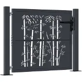 vidaXL Poort met bamboe-ontwerp 100x100 cm staal antracietkleurig