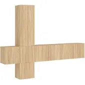 vidaXL 5-delige Tv-wandmeubelset bewerkt hout sonoma eikenkleurig
