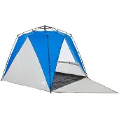 vidaXL Strandtent 4-persoons waterdicht snelontgrendeling azuurblauw