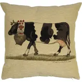 Mars & More gobelin kussen almabtrieb koebel wit zwart 45x45cm