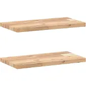 vidaXL Wandschappen 2 st zwevend 40x20x2 cm onbehandeld acaciahout
