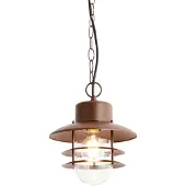 QAZQA Industriële hanglamp roestbruin IP44 - Shell