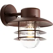 QAZQA Industriële wandlamp roestbruin IP44 - Shell