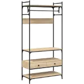 vidaXL Kledingkast met lades 89x39x184,5 cm bewerkt hout sonoma eiken