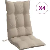 vidaXL Stoelkussens 4 st hoge rug oxford stof taupe