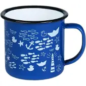 Joyin BLAUWE EMAILLE MINI MUG (6X6CM) ZEE & STRAND - JOYIN