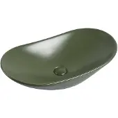 Guido Gusto Waskom Gia 61x36x15cm mat groen inclusief afvoerplug