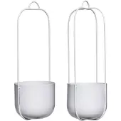 Hubsch Lotus hangpotten grijs (set van 2)