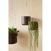 Hubsch Bloom hangpotten groot bruin (set van 3)