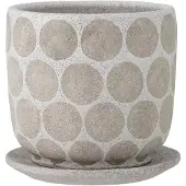 Bloomingville Felan Deco Bloempot met Schotel, Wit, Terracotta