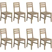 vidaXL Eetkamerstoelen 8 st massief acaciahout