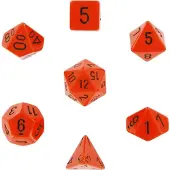 Chessex polydice set, Opaque Orange w/black