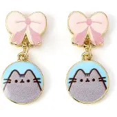 The Carat Shop Pusheen oorbellen, roze strikjes