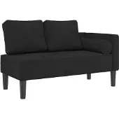 vidaXL Chaise longue met kussens fluweel zwart
