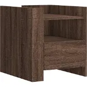 vidaXL Nachtkastje 45x50x50 cm bewerkt hout bruin eikenkleurig