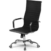 Sofotel Tokio - Bureaustoel - Modern Design - Zwart Eco-leder - Chromen Accenten
