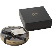 J-Line geurkaars m-chic glas goud/zwart medium-20u 19x19x4.5cm